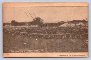 J90/ Waverly Iowa Postcard c1910 The Live Fair Grounds Crowd Automobiles 600