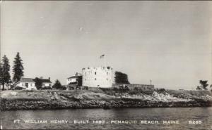Pemaquid Beach ME Fort William Henry c1950s-60s Real Photo Postcard #4