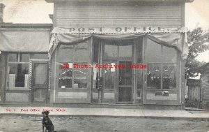 MI, Grant, Michigan, Post Office Building, Entrance View, 1908 PM, Canaan Pub