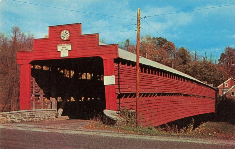 Postcard Covered Bridge Dreibelbis Station near Lenhartsville Pennsylvania