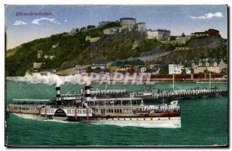 Old Postcard Ehrenbreitstein Boat