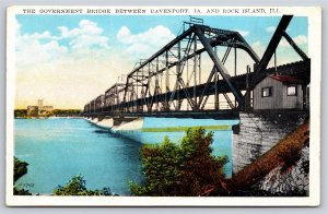 Government Bridge Between Davenport IA & Rock Island IL~Over MS River~Vtg PC