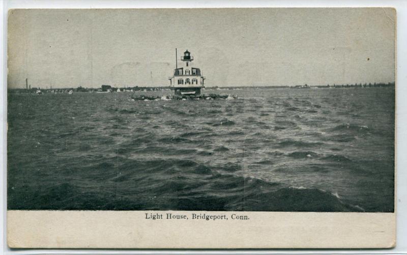 Lighthouse Bridgeport Connecticut 1907c postcard