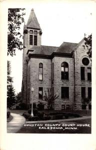 Caledonia Minnesota Houston Court House Real Photo Antique Postcard K55505