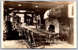 K41/ Bend Oregon RPPC Postcard? c1920 Pilot Butte Inn Interior Dining 205