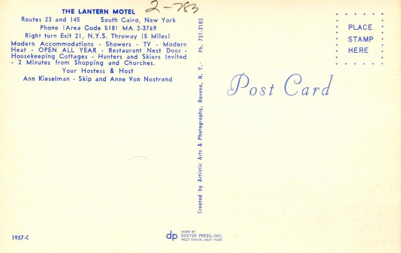 NY - South Cairo. The Lantern Motel