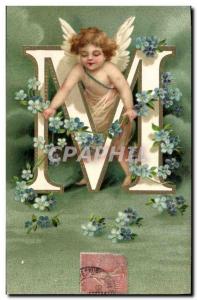 Old Postcard Fantasy Angel Letters Letter M