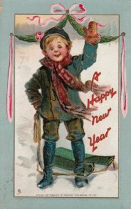 AS: Brundage ; NEW YEAR , 1911 ; Boy & Sled