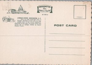 Lincoln Statue Monument Washington DC Continental Chrome Postcard