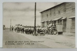 Camp Lee Va A Shot in the Arm, Veterinary School WW1 Postcard P15