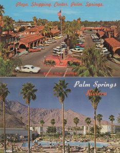 Palm Springs Riviera Plaza Shopping Centre Car Park USA 2x Postcard s