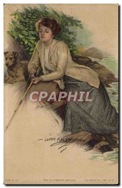 Old Postcard Illustrator Female Dog Rifle Paul Heckscher