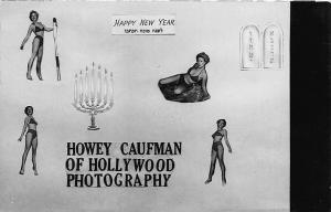 Hollywood CA Howey Caufman Photography Jewish New Year 1955 RPPC Postcard