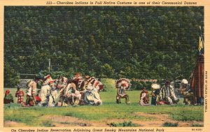 Vintage Postcard 1941 Full Native Costumes Ceremonial Dance