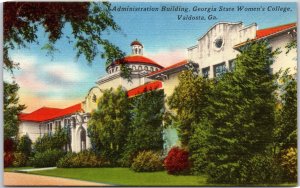 Valdosta GA, Administration Building, Georgia State Women's College, Postcard