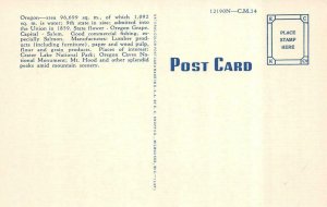 Oregon OR   LARGE LETTER LINEN Greetings  CARTOON COWSTRAINS  ca1940s Postcard