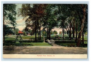 c1910s Fairlawn Park Rustic Bridge Decatur Illinois IL Unposted Antique Postcard