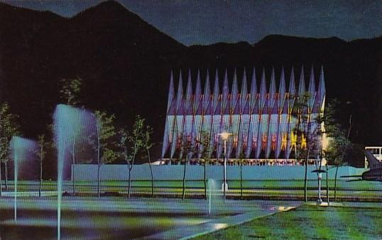 Cadet Chapel At Night U S Air Force Academy Colorado Springs Colorado