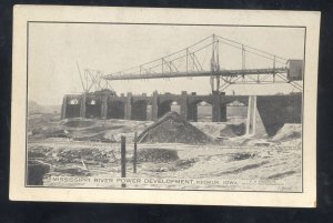 KEOKUK IOWA MISSISSIPPI RIVER POWER DEVELOPMENT DAM VINTAGE POSTCARD