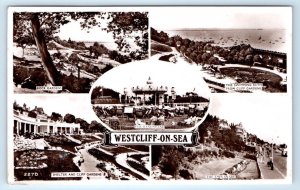 RPPC WESTCLIFF-ON-SEA multiview ENGLAND UK Real Photo 1953 Postcard