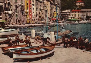 Vintage Postcard Sea-Coast Dock Fishing Pier Boats Buildings Portovenere Italy