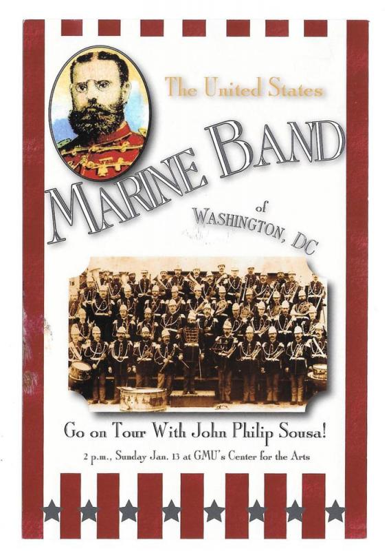 US Marine Band John Philip Sousa Concert Advert Postcard