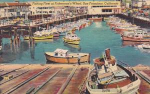 California San Francisco Fisherman's Fleet At Fisherman's Wharf 1951