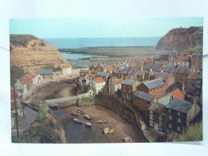 Village and Beck Staithes Yorkshire Vintage Salmon Postcard 1970s