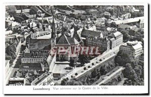 Old Postcard Luxembourg Aerial view on the Town Center
