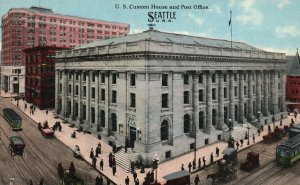 Vintage Postcard U.S. Custom House And Post Office Buildings Seattle Washington