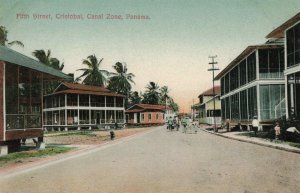 Fifth Street Cristobal Canal Zone Panama c.1915 Postcard / 10c1-48