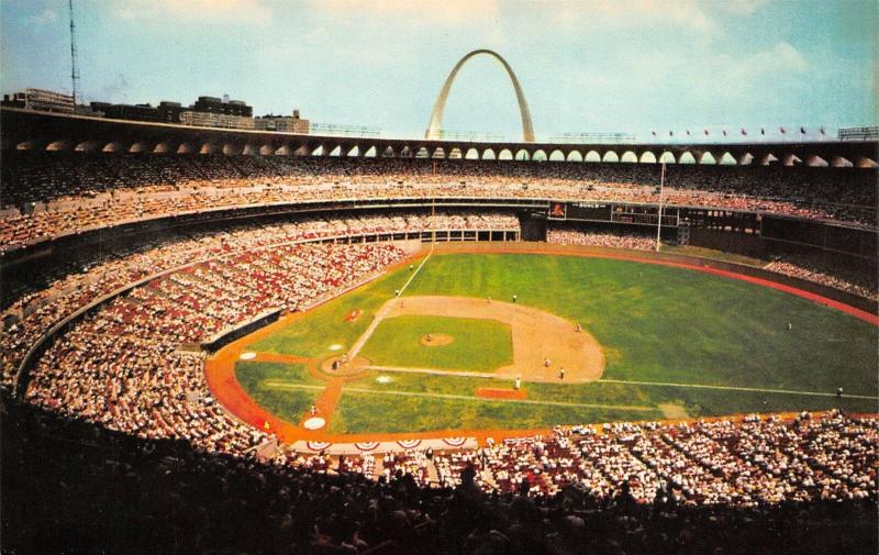 St. Louis Missouri c1966 Postcard Busch Memorial Stadium Cardinals Baseball 