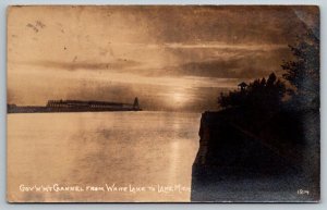 RPPC Real Photo Postcard - Government Channel - White Lake to Lake Michigan