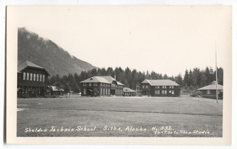 RPPC Postcard Sheldon Jackson School Sitka Alaska No 332