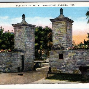c1940s St. Augustine, Fla. Old City Gates Entrance Tartaria Old World Early A206