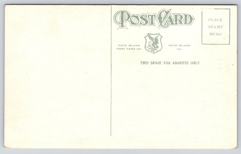 Military~Illinois~Rock Island Arsenal~Old Gun Battery Cannons~1920s Postcard