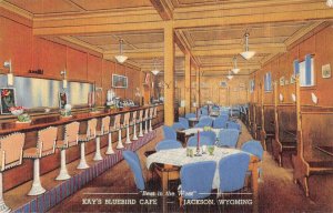 Jackson Wyoming Kay's Bluebird Cafe Interior Vintage Postcard AA48364