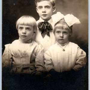 c1900s Washington DC Cute Children Sibling RPPC Sailor Boy Girl Brooks NOKO A186