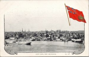 Saint John NB New Brunswick No. 18 Patriotic Flag Unused Postcard F73