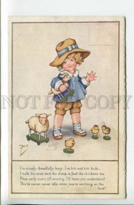 439984 PHLO Kid w/ Toys LITTLE PATRIOTS Vintage postcard TUCK #3236