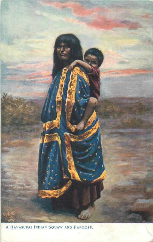 Native Americana indian native women and papoose Mohave Walapai Navajo Piute