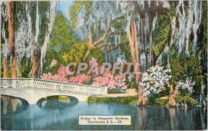 Postcard Old Bridge in Magnolia Gardens Charleston SC