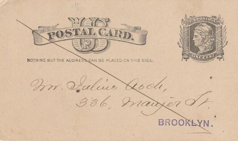 United States Postage Postal Card Brooklyn R. R. Franklin postal card history