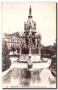 Switzerland Geneve Old Postcard Monument of Duke of Brunswick