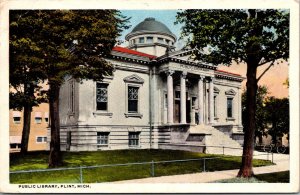 View of Public Library, Flint MI Vintage Postcard P55