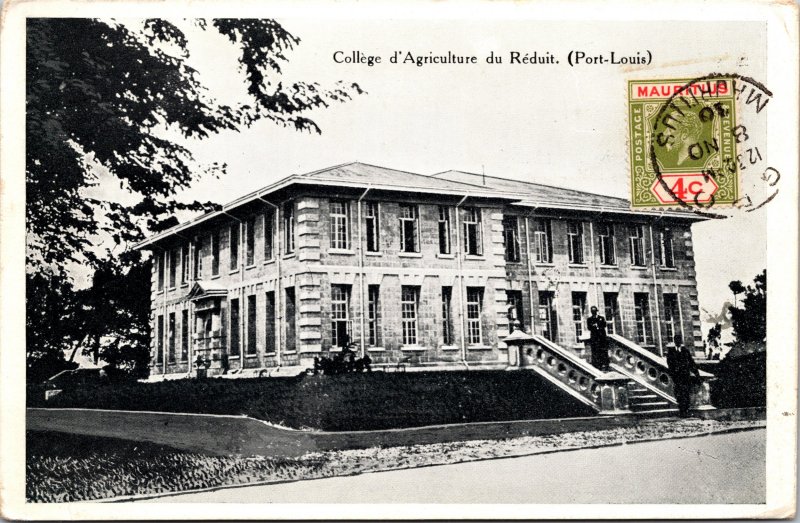 Mauritius Ile Maurice College Agriculture Postcard used 1930