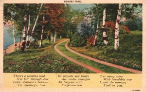 Vintage Postcard 1939 Memory Trail Winding Road O'er Hill ME Maine
