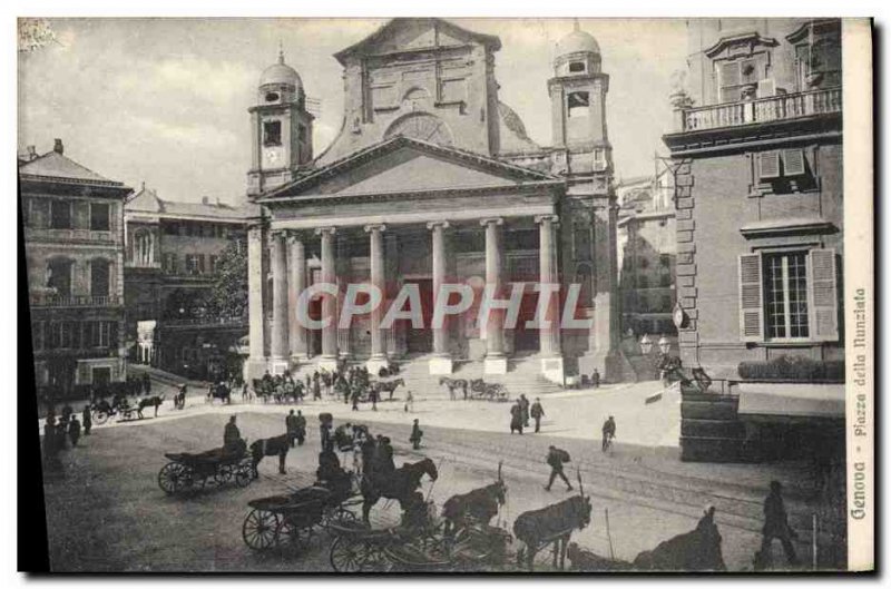 Old Postcard Genova Piazza della Nunziata