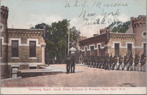 Postcard Relieving Guard Sands Street Brooklyn Navy Yard NY