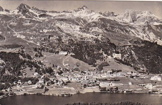 Switzerland St Moritz Dorf mit Corvigliabahn 1956 Photo